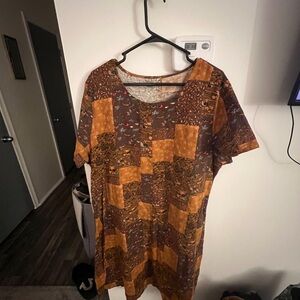 Patchwork Short Sleeve Dress